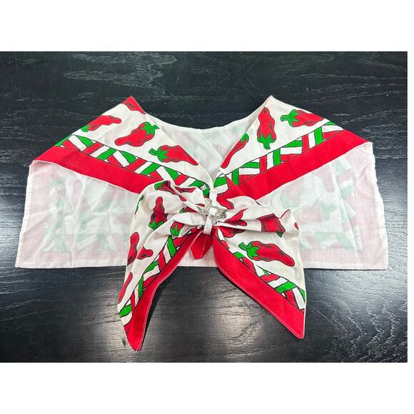 Southwestern- Red chili pepper- Rave Festival Beaded Scarf Cape Texas - Picture 7 of 7